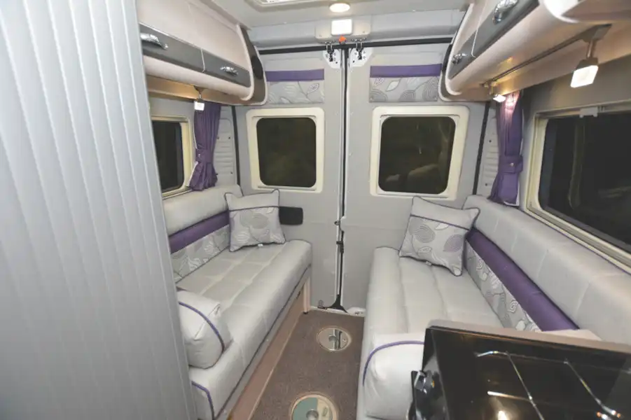 Side facing sofas in the Auto-Sleeper Fairford 2021 (Click to view full screen)