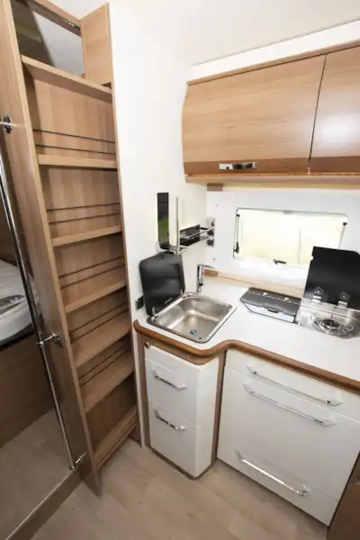 The kitchen in the Rapido 656F motorhome (Click to view full screen)