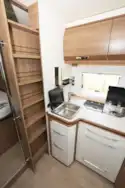 The kitchen in the Rapido 656F motorhome