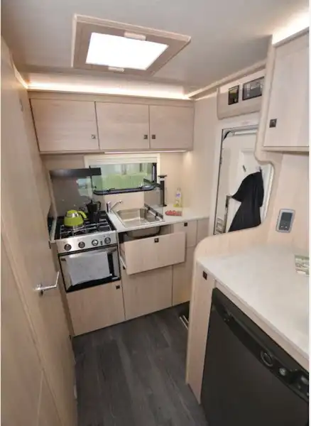 The Auto-Trail Expedition C63 motorhome kitchen (Click to view full screen)