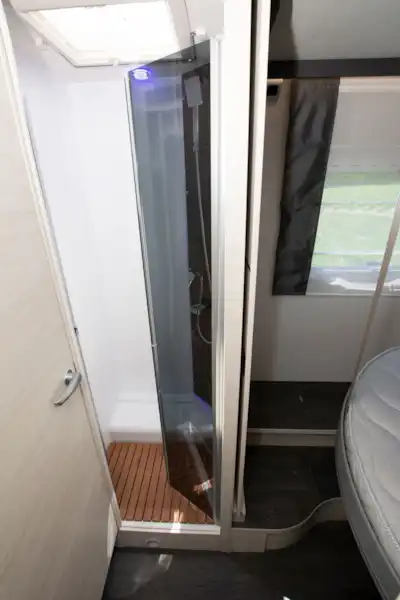 The shower in the Chausson 778 motorhome (Click to view full screen)
