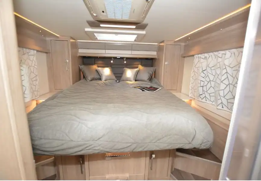 The Coachman Travel Master 545 low profile motorhome island bed (Click to view full screen)