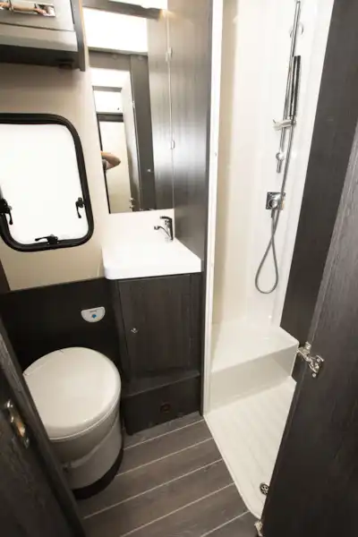 The washroom in the Roller Team Zefiro Sport motorhome (Click to view full screen)