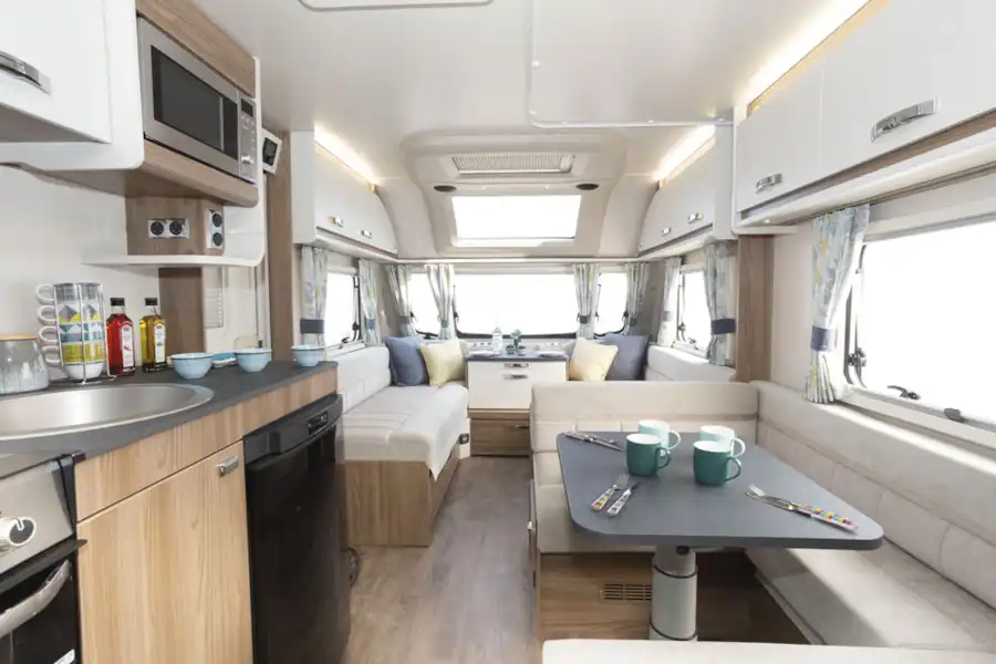 A view of the interior of the Swift Siena Super FB caravan (Click to view full screen)