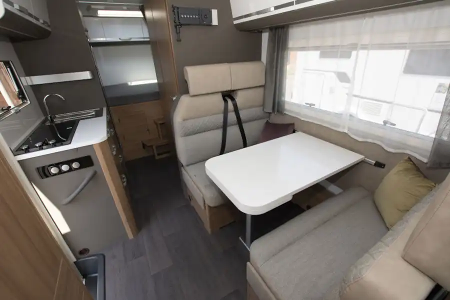 View from front to rear in the Adria Coral XL Plus 600 DP motorhome (Click to view full screen)