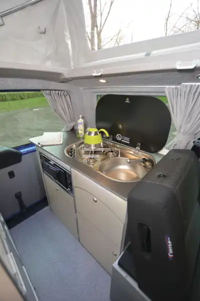 The kitchen in the Nexa+ HL campervan (Click to view full screen)