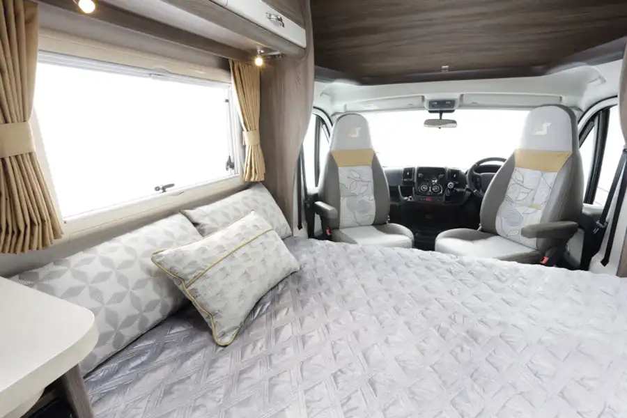 The double bed in the Auto-Sleeper Nuevo ES motorhome (Click to view full screen)