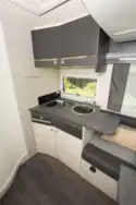 The kitchen in the Chausson 520 motorhome