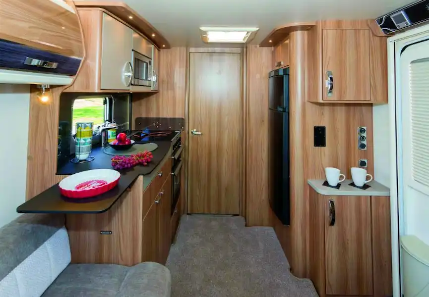 The 650 is a caravan of two rooms; the door leads to the shower room and bedroom (Click to view full screen)