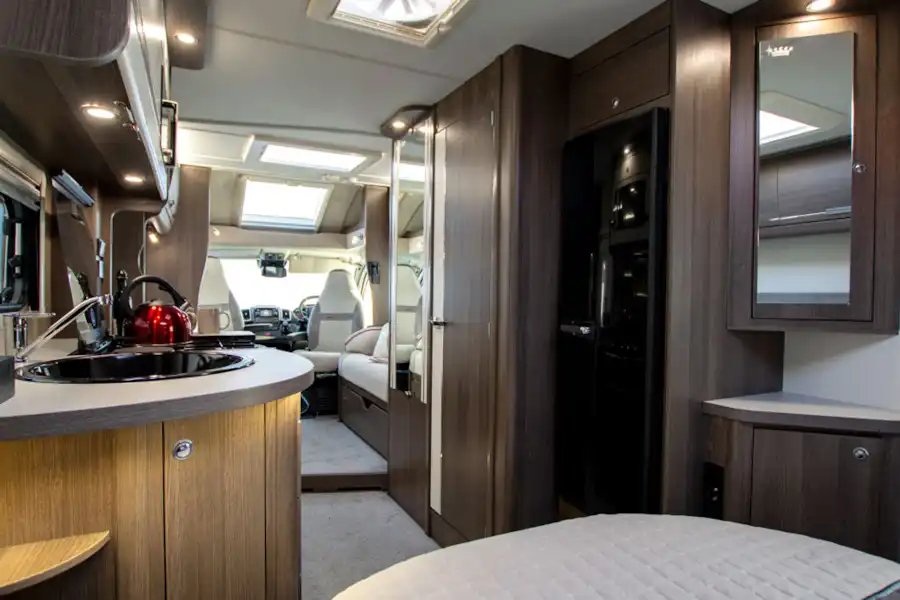 View from the bedroom in the Marquis Majestic 250 motorhome (Click to view full screen)