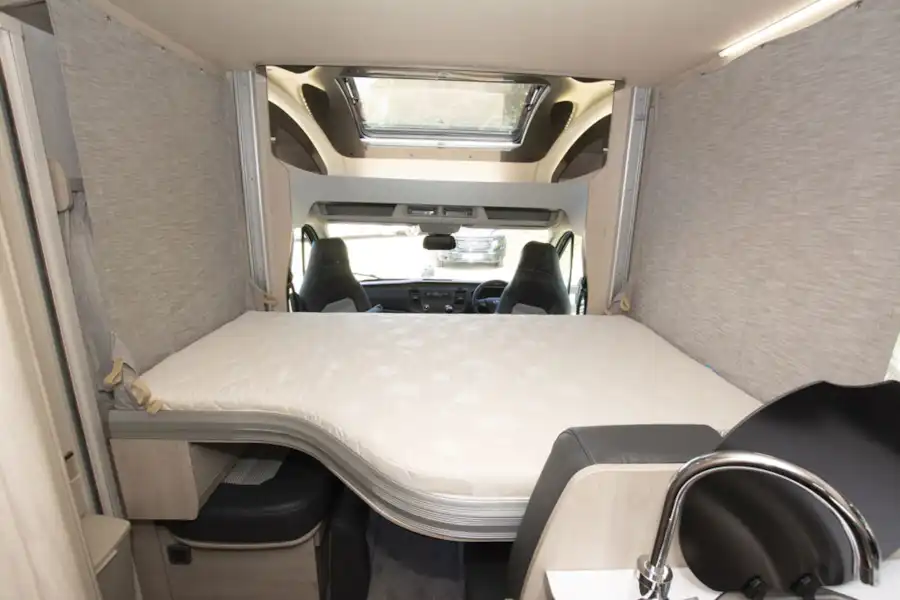 The fold down bed in the Auto-Trail Tribute F72 motorhome (Click to view full screen)