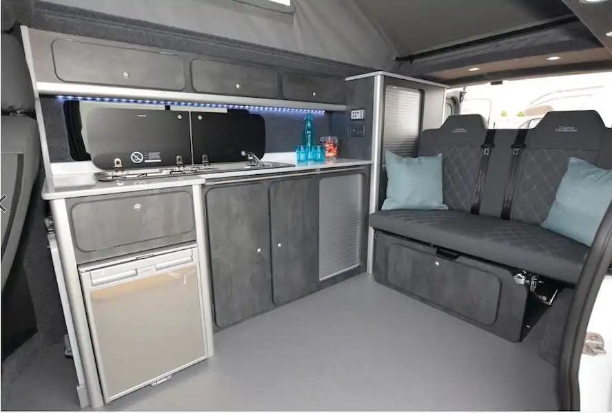 The galley in the Creative Campervans X-Plorer (Click to view full screen)