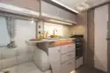 The kitchen in the Coachman VIP 460 caravan