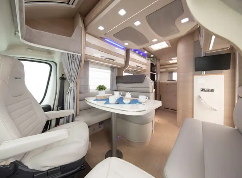 The lounge in the Mobilvetta Kea P67 motorhome (Click to view full screen)
