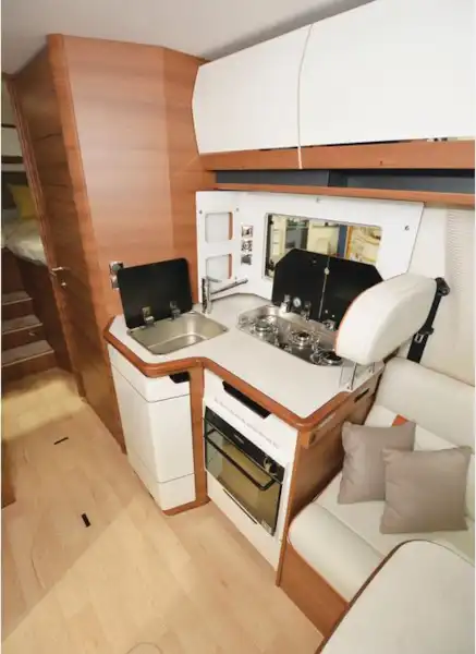 The Rapido 8066dF 60 Edition A-class motorhome kitchen (Click to view full screen)