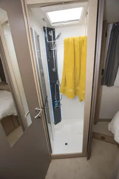 The shower in the Rapido M96 motorhome (Click to view full screen)