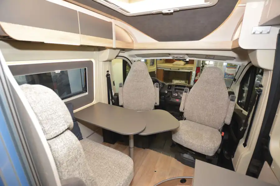 A view of the interior of the Globecar Roadscout Elegance campervan (Click to view full screen)