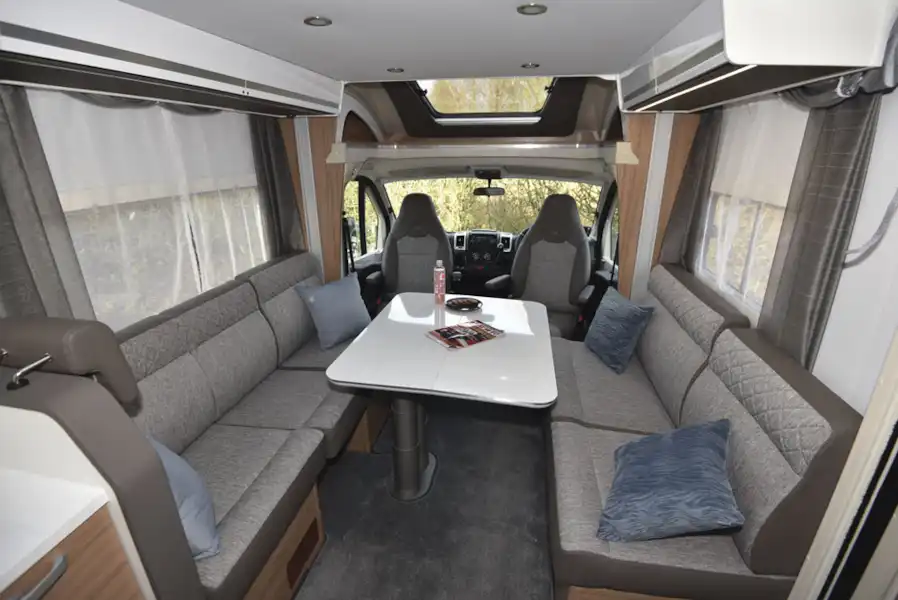 Lounge seating in the Adria Matrix Plus 600 DT motorhome (Click to view full screen)