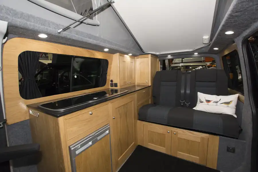 Inside the Rolling Homes Columbus S campervan (Click to view full screen)