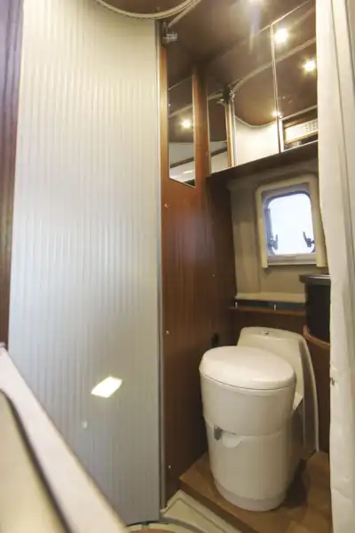 The washroom in the Globecar Campscout Revolution campervan (Click to view full screen)