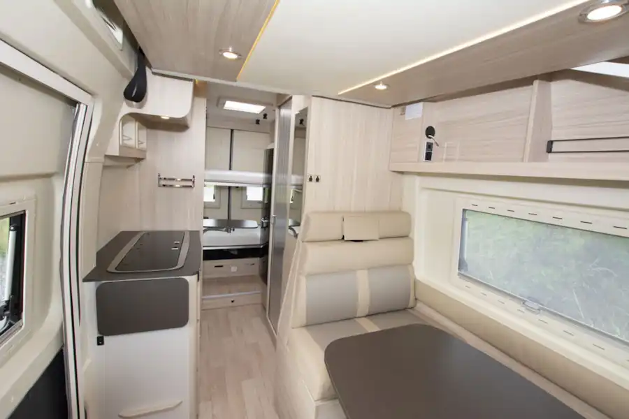 A view of the interior in the Dreamer Camper Five campervan (Click to view full screen)