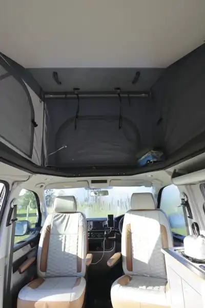 The cab seats in the HemBil Urban campervan (Click to view full screen)