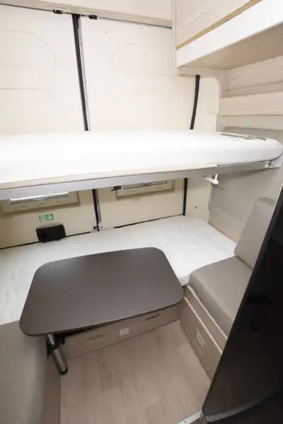 The bunk beds in the Dreamer Camper Five campervan (Click to view full screen)