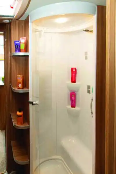 Plenty of shelves in the washroom (Click to view full screen)
