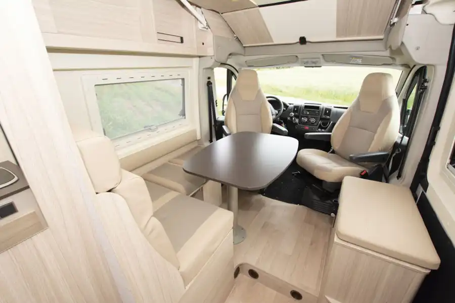 The lounge in the Dreamer Camper Five campervan (Click to view full screen)