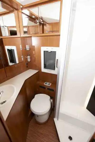 The washroom in the Laika Ecovip © Warners Group Publications (Click to view full screen)