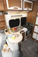 The kitchen in the IH 680 CFL campervan