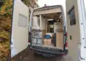 Showing rear storage capacity in the Hymer Grand Canyon campervan
