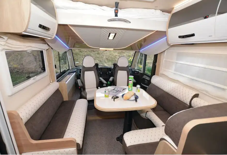 The Mobilvetta Tekno Line K-Yacht 59 A-class motorhome lounge (Click to view full screen)