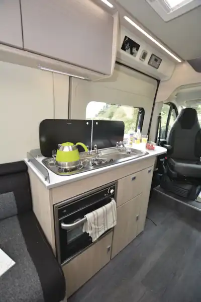 The kitchen in the Auto-Trail Expedition (Click to view full screen)