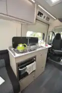 The kitchen in the Auto-Trail Expedition