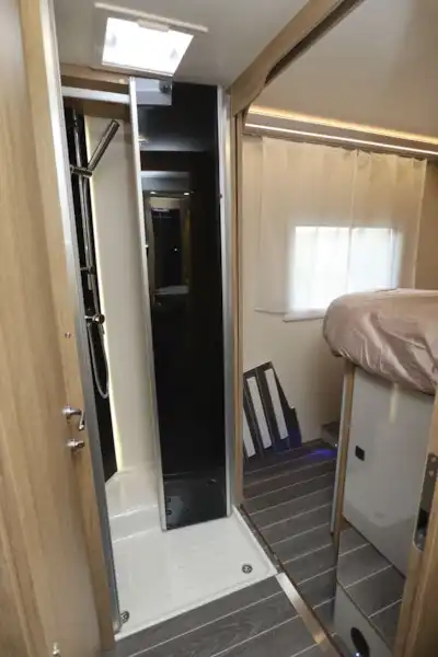 The shower in the Roller Team T-Line 743 motorhome (Click to view full screen)