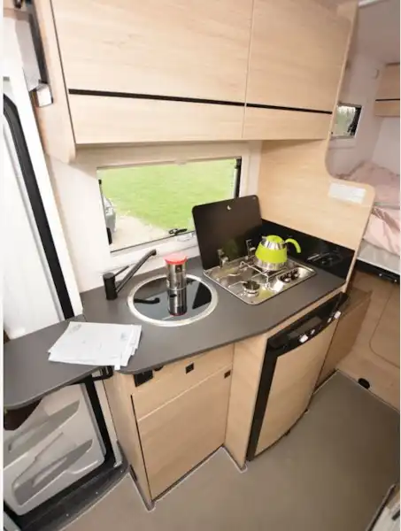 The Chausson S514 First Line motorhome kitchen (Click to view full screen)