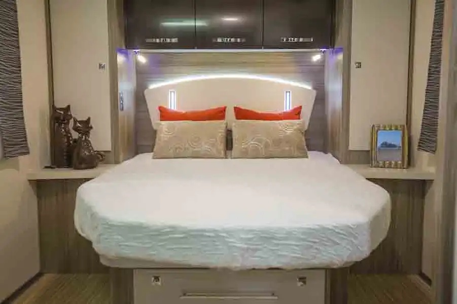 The island bed layout is a big reason for choosing this motorhome (Click to view full screen)