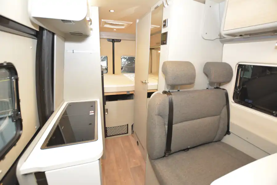 A view of the interior in the Hymer Free 600 S campervan (Click to view full screen)