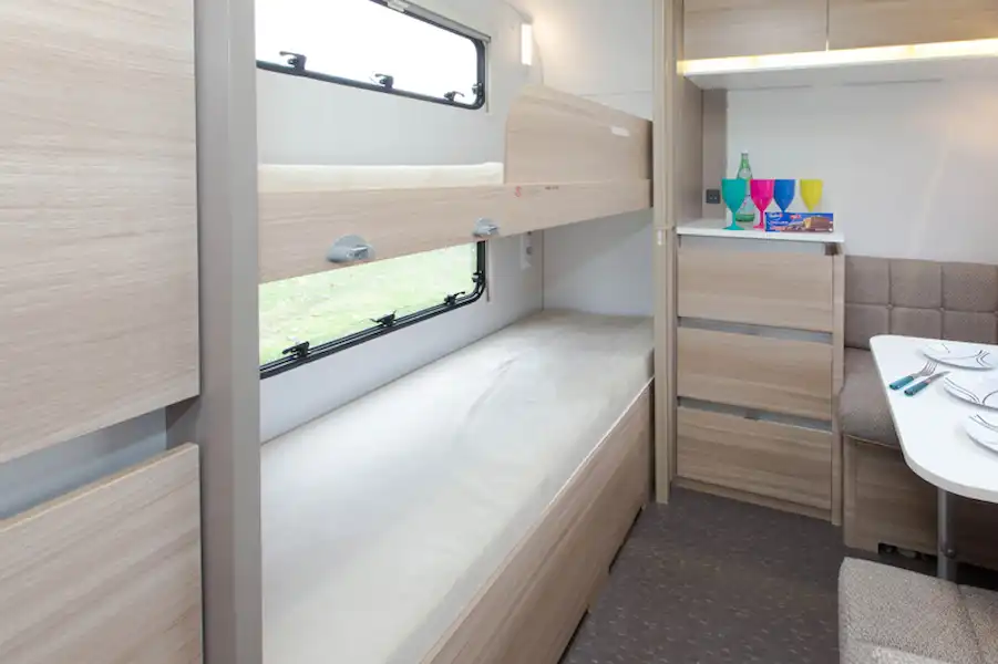 The standard Severn has two bunks but you can order yours with three if you need beds for seven (Click to view full screen)