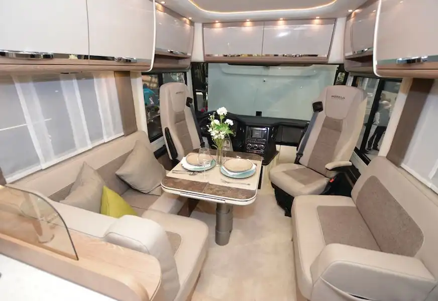 The Morelo Palace 88 G A-class motorhome lounge (Click to view full screen)