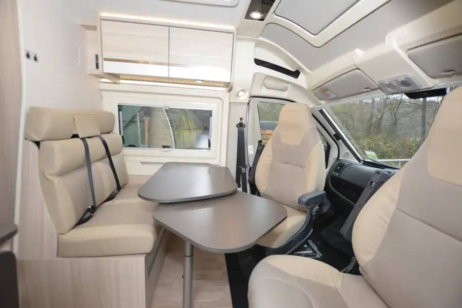 The living area in the Dreamer D60 Fun campervan (Click to view full screen)