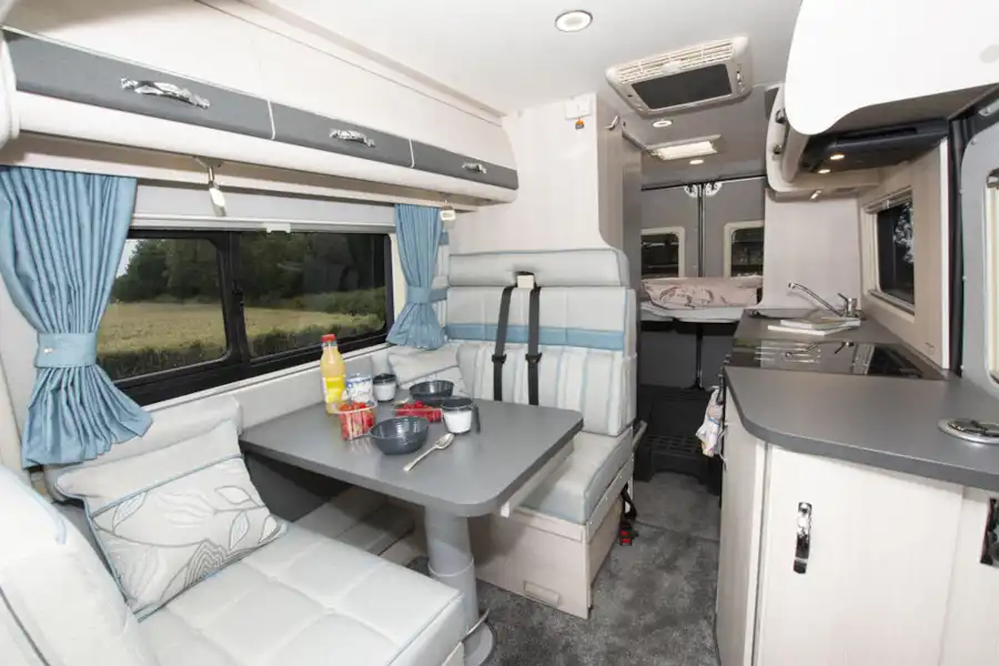 The interior of the Fairford Plus campervan (Click to view full screen)
