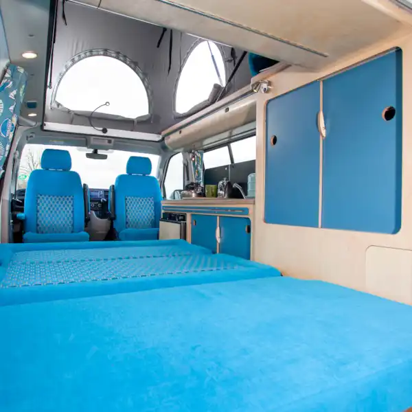 Fold down beds in the Cambee Classic GT campervan (Click to view full screen)