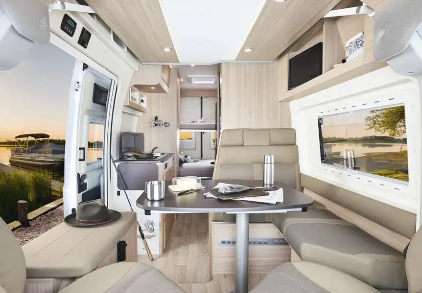 A view of the interior in the Dreamer Camper Five campervan (Click to view full screen)