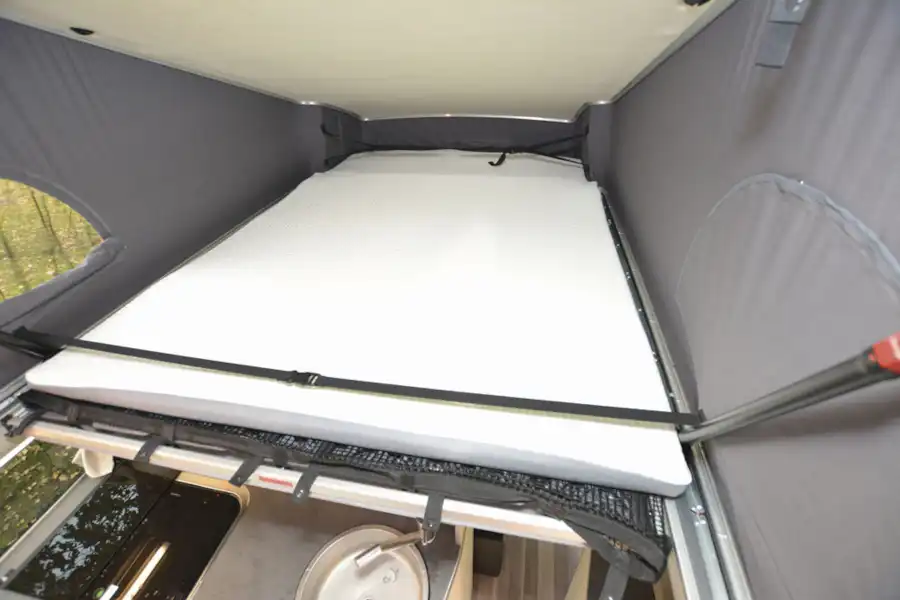The roof bed in the Ford Nugget  (Click to view full screen)