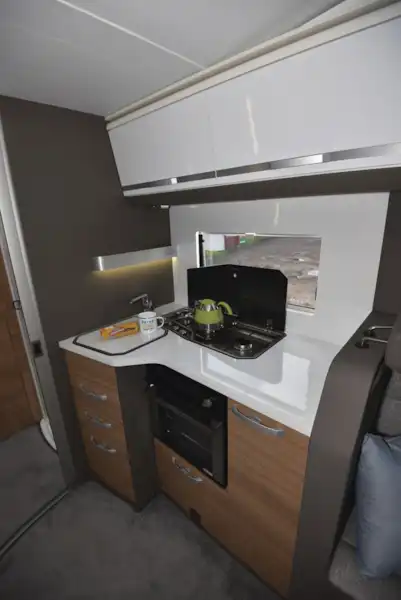 The kitchen in the Adria Matrix Plus 600 DT motorhome (Click to view full screen)