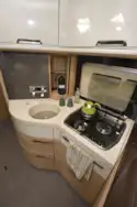The kitchen in the Niesmann + Bischoff Flair 830 LE motorhome