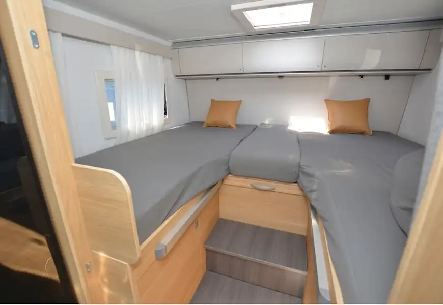 The Adria Matrix Axess 600 SL low-profile motorhome bedroom (Click to view full screen)