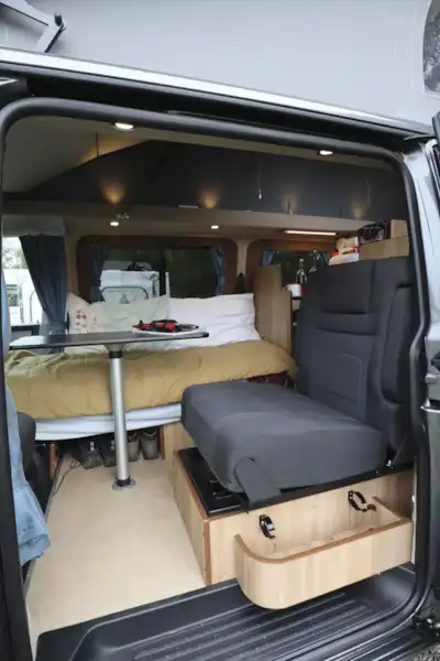A peek at the interior of the Hillside Cromford campervan (Click to view full screen)